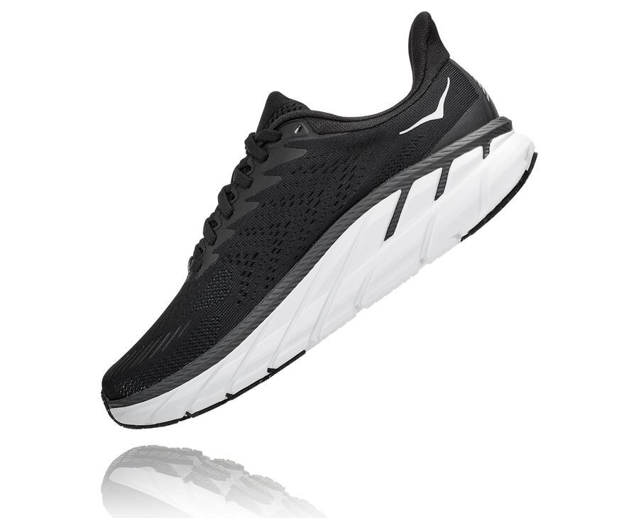 Tenis Hoka One One Mujer Negros/Blancos - Clifton 7 - OCVU69528